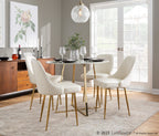 Marcel Dining Chair - Set of 2 - Gold Metal, White PU