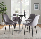 Marcel Dining Chair - Set of 2 - Black Metal, Silver Velvet