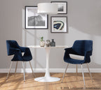 Vintage Flair Chair - Set of 2 - Chrome Metal, Blue Velvet