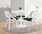 Charlotte Chair - Set of 2 - White Textured Wood, Charcoal Fabric