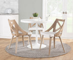 Charlotte Chair - Set of 2 - Whitewashed Wood, Cream Noise Fabric