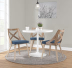 Charlotte Chair - Set of 2 - Whitewashed Wood, Blue Fabric