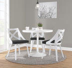 Charlotte Chair - Set of 2 - White Textured Wood, Charcoal Fabric