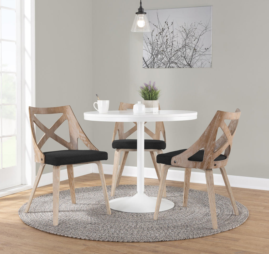 Charlotte Chair - Set of 2 - Whitewashed Wood, Charcoal Fabric