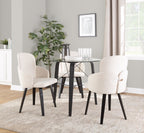 Trilogy Round Dinette Table - Black Wood, Clear Glass