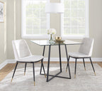 Wanda Chair - Set of 2 - Black Metal, Gold Metal, Beige Velvet