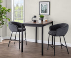 Ashland Counter Stool - Set of 2 - Black Steel, Charcoal Fabric