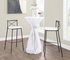 Modern Charlotte 30" Fixed-Height Barstool - Set of 2 - Black Metal, White PU