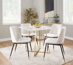 Wanda Chair - Set of 2 - Black Metal, Gold Metal, Beige Velvet