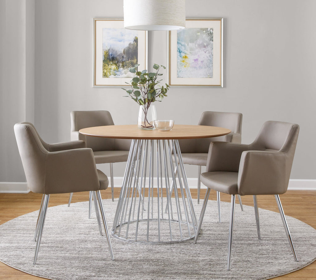 Andrew Chair - Set of 2 - Chrome, Grey PU