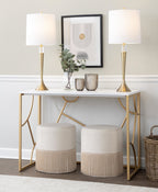 Constellation Desk - Gold Metal, White MDF