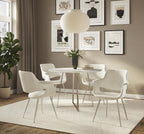 Vintage Flair Chair - Set of 2 - Chrome Metal, Cream Velvet
