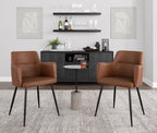 Andrew Chair - Set of 2 - Black Steel, Camel PU