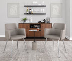 Andrew Chair - Set of 2 - Chrome, Grey PU