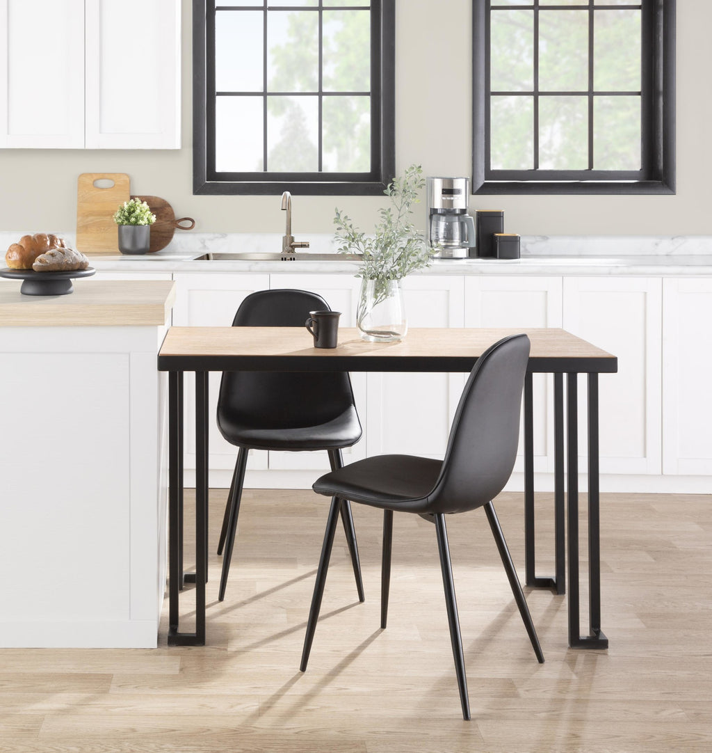 Roman Desk - Black Steel, Natural Wood