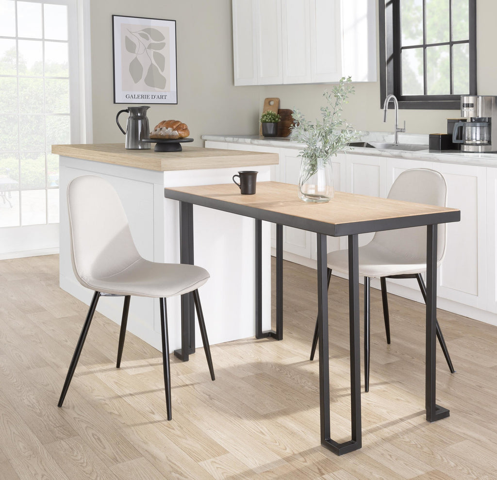 Roman Desk - Black Steel, Natural Wood