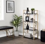 Constellation Bookcase - Gold Metal, Black MDF