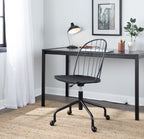 Riley Adjustable High Back Office Chair - Black Metal, Black Wood