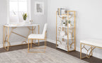 Constellation Desk - Gold Metal, White MDF