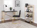 Constellation Bookcase - Gold Metal, Black MDF