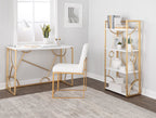 Constellation Bookcase - Gold Metal, White MDF