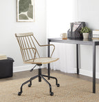 Preston Adjustable Office Chair - Black Metal, Antique Copper, Whitewashed Wood