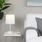 Cooper 16" Metal Accent Lamp - Set of 2 - White Metal, White Shade