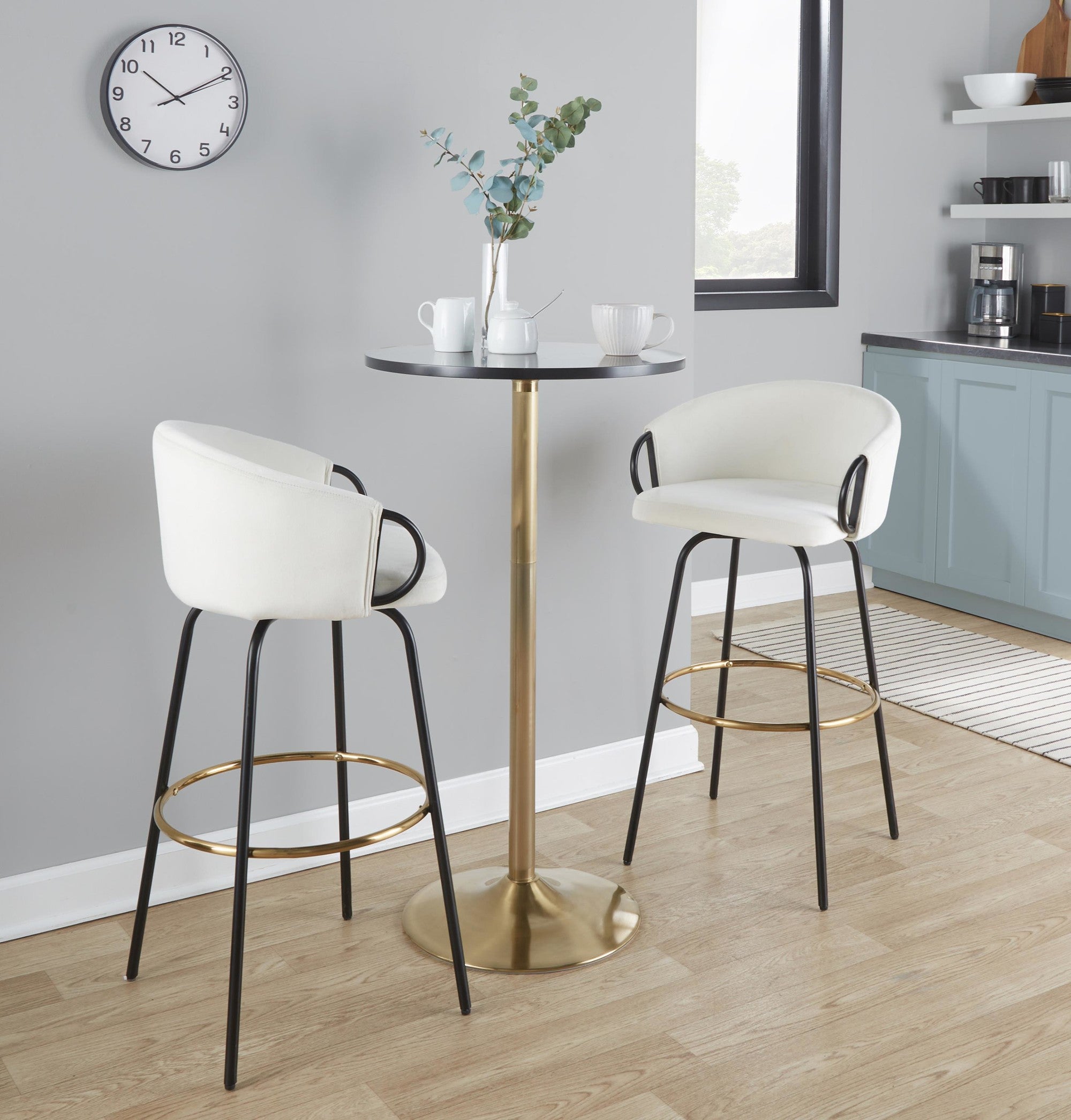 Pebble Table - Gold Metal, Black Mdf