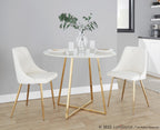 Cosmo Dining Table - Gold Metal, White Marble