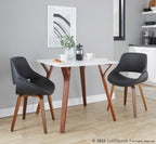 Folia Dinette Table - Walnut Wood, White Marble
