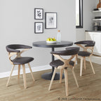 Gardenia Chair - Whitewashed Wood, Brown PU