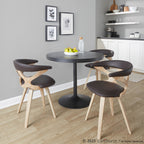 Gardenia Chair - Whitewashed Wood, Brown PU