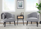 Ahoy Accent Chair - Black Wood, Grey Fabric