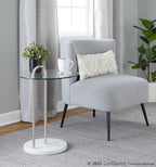 Fran Slipper Chair - Black Metal, Light Grey Sherpa Fabric