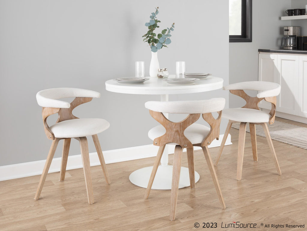 Gardenia Chair - Whitewashed Wood, Cream Fabric