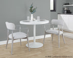 Savannah Chair - Set of 2 - Silver Metal, Grey Brushed Wood, Light Grey Fabric