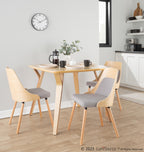 Anabelle Chair - Set of 2 - Natural Wood, Grey Fabric