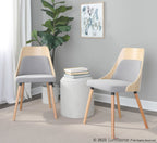 Anabelle Chair - Set of 2 - Natural Wood, Grey Fabric
