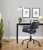 Emery 63.5" Metal Floor Lamp - Polished Nickel, Clear Crystal, White Metal