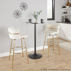 Cinch Claire 30" Fixed-Height Barstool - Set of 2 - Gold Metal, Cream Velvet