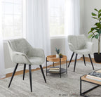 Wrangler Chair - Set of 2 - Black Metal, Light Grey Cowboy Fabric