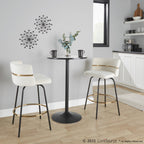 Cinch Claire 26" Fixed-Height Counter Stool - Set of 2 - Black Metal, Gold Metal, Cream Velvet