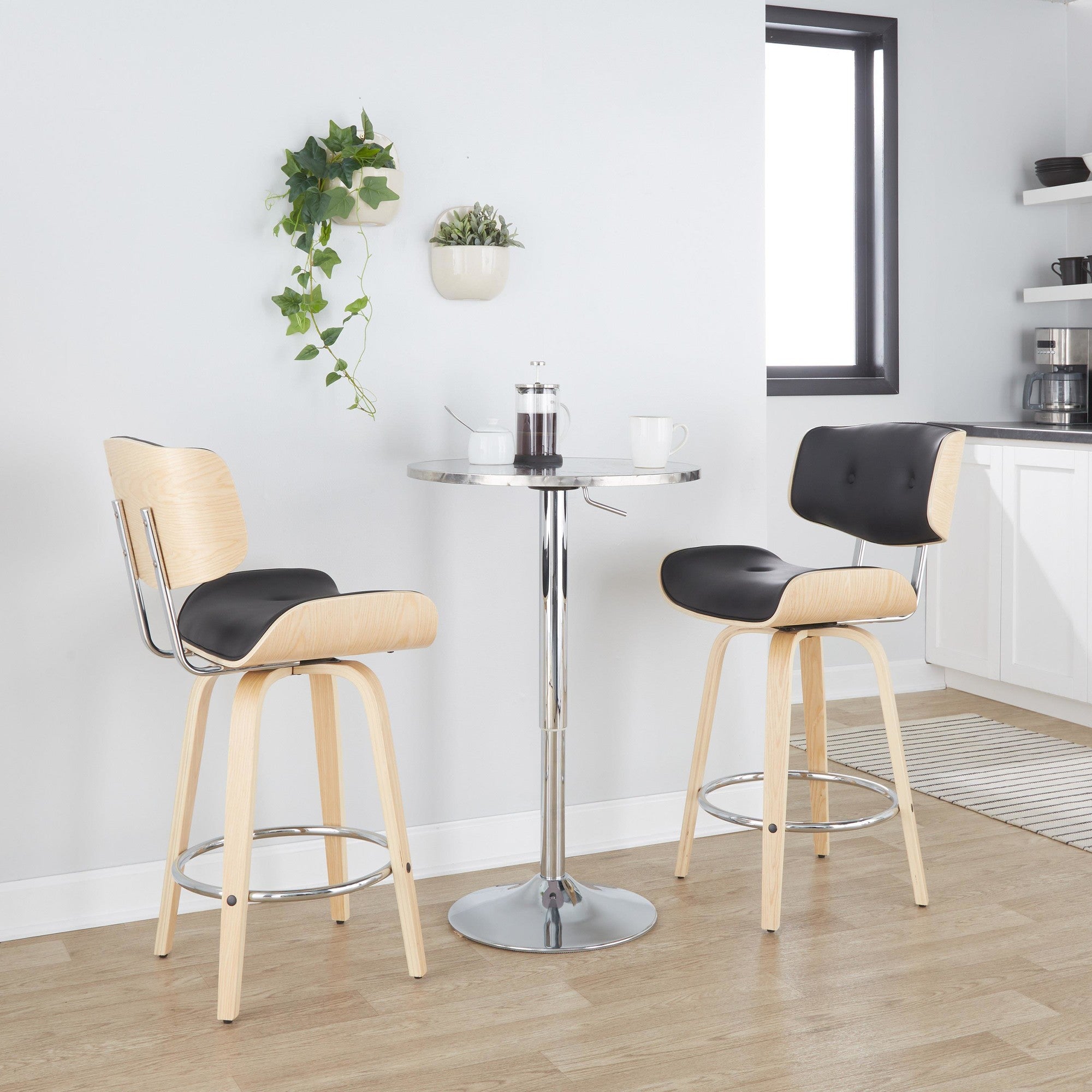Bistro Round Bar Table - Silver Metal