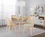 Anabelle Bent Wood Chair - Set of 2 - Natural Wood, Cream Fabric