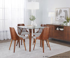 Anabelle Bent Wood Chair - Set of 2 - Walnut Wood, Grey Fabric