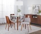 Anabelle Bent Wood Chair - Set of 2 - Walnut Wood, Grey Fabric