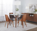 Anabelle Bent Wood Chair - Set of 2 - Walnut Wood, Brown PU