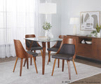 Anabelle Bent Wood Chair - Set of 2 - Walnut Wood, Brown PU