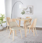 Anabelle Bent Wood Chair - Set of 2 - Natural Wood, Cream Fabric