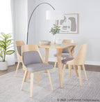 Anabelle Bent Wood Chair - Set of 2 - Natural Wood, Grey Fabric